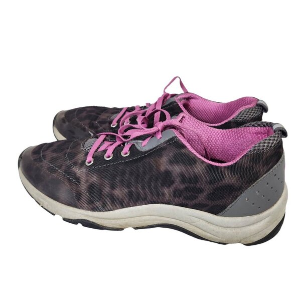 Vionic Womens Sneakers Sz 8.5 Gray & Pink Leopard Print Arch Support Lace-Up Lig - Picture 6 of 8